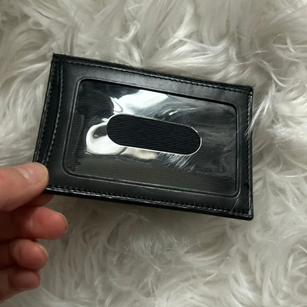 MERCEDES BENZ Genuine OEM Black Leather Card Holder Wallet Window